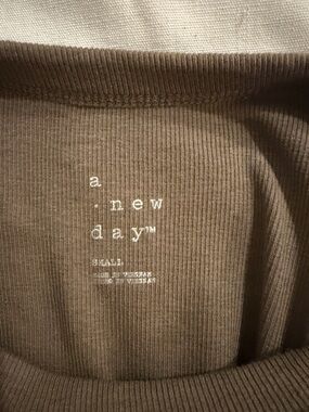 a new day Ribbed Tank Top in Taupe Brown